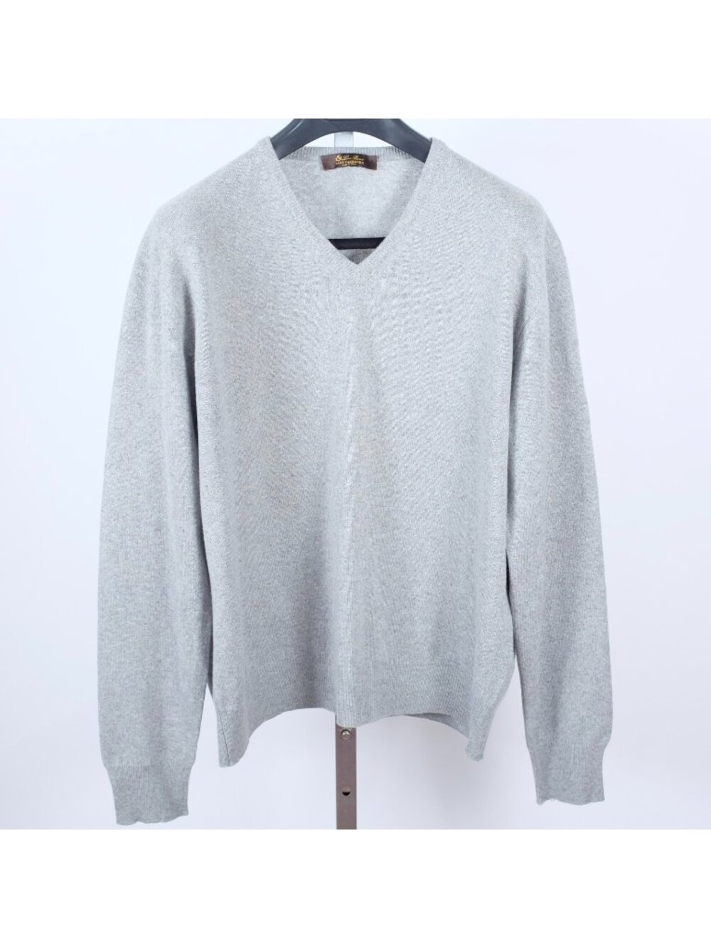 Loro Piana 50 US 40 sweater 100% Baby Cashmere gray V neck
